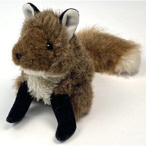 FOLKMANIS 4" Brown Fox FINGER PUPPET Plush Stuffed Soft Toy Pretend Play EUC